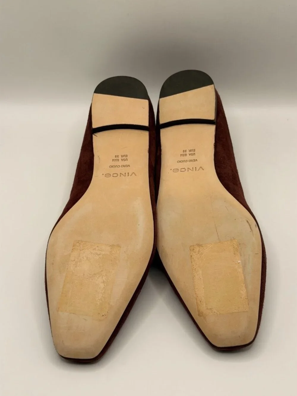 Vince Women Brodi  Burgundy Leather Flat Sz 8.5 M